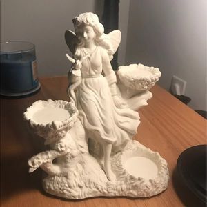 PORCELAIN ANGEL Fairy Candle Holder